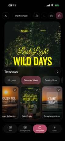 Fontee Templates screen